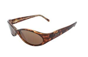 Maui Jim MJ-125-10 Oval Sport Wrap Polarized Sunglasses Brown 55-145 w/ Case